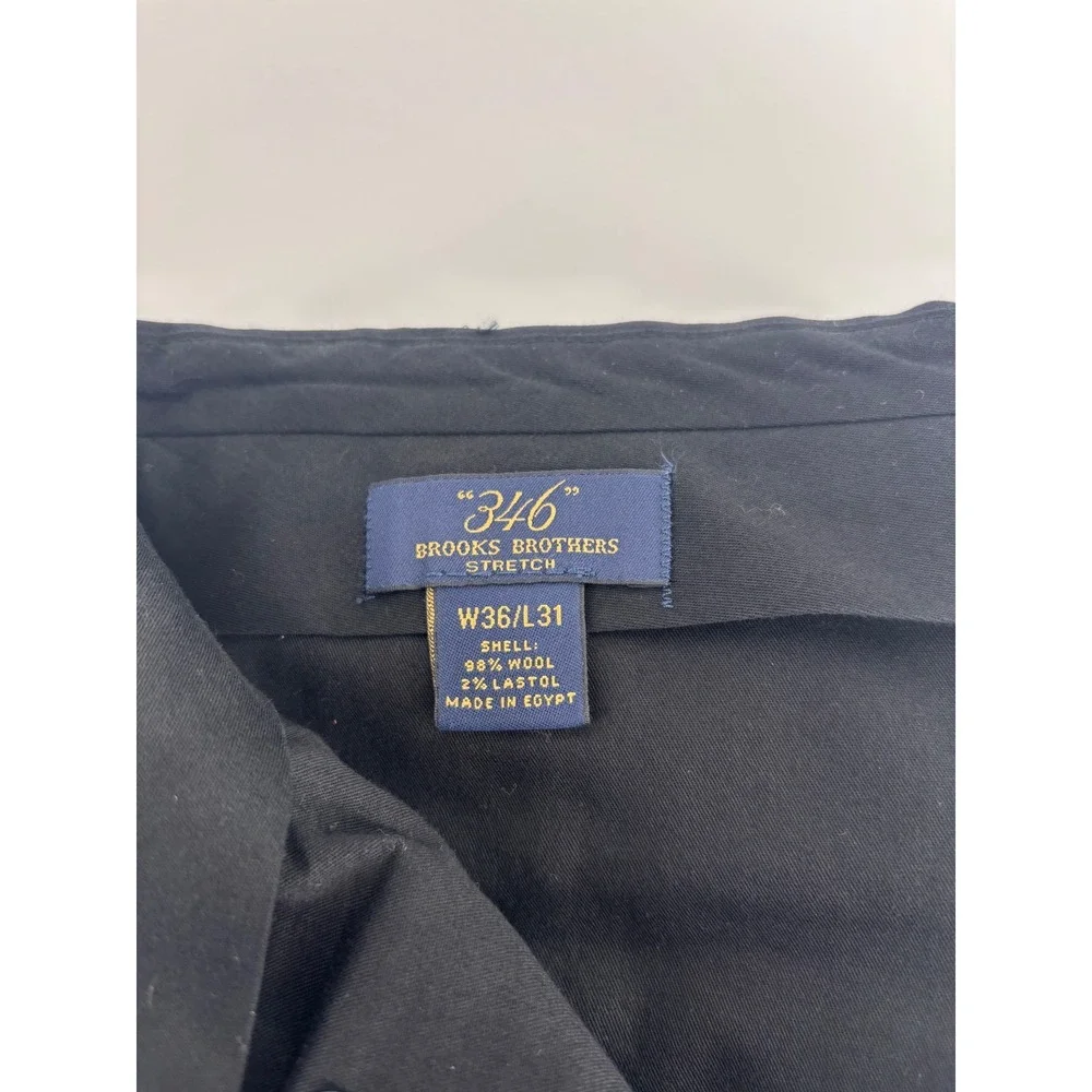 Brooks Brothers 346 Suit Men 43R 36x31 Black Stretch Wool Two-Piece Classy
